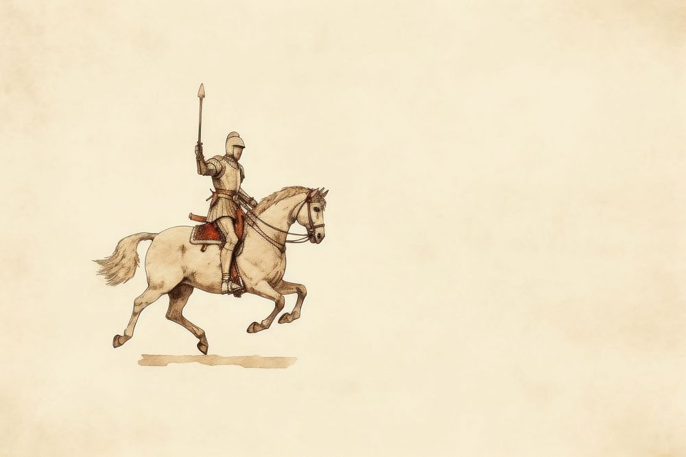 Knight riding horse animal mammal sports. AI generated Image by rawpixel.