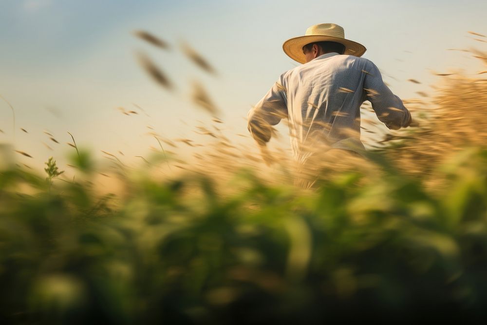 Farmer in the farm field agriculture photography outdoors. AI generated Image by rawpixel.