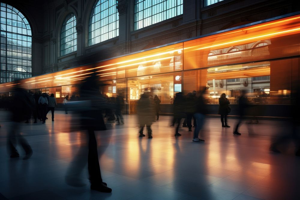 Train station walking motion. AI generated Image by rawpixel.