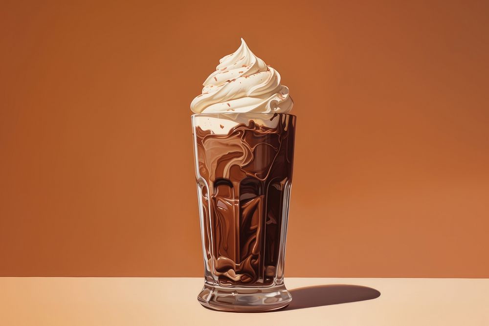 Iced chocolate with creams dessert sundae food. AI generated Image by rawpixel.