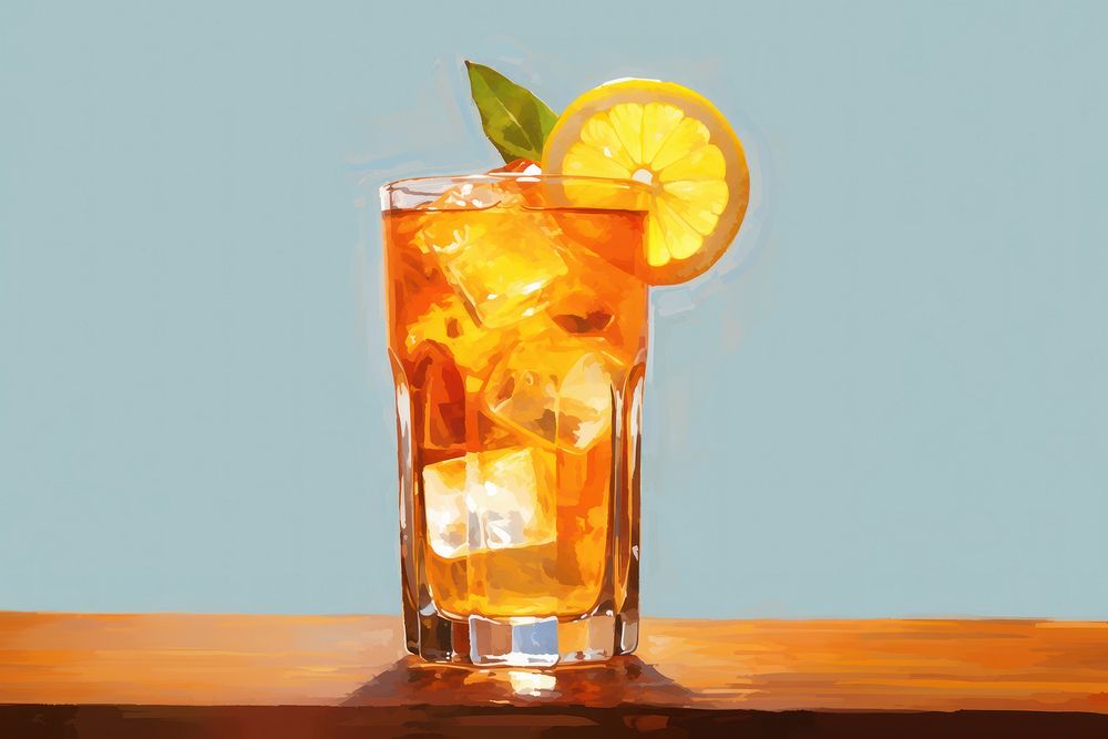 Iced lemon tea cocktail mojito drink. AI generated Image by rawpixel.