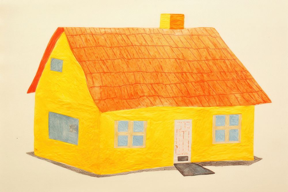 Yellow house architecture building cottage. AI generated Image by rawpixel.