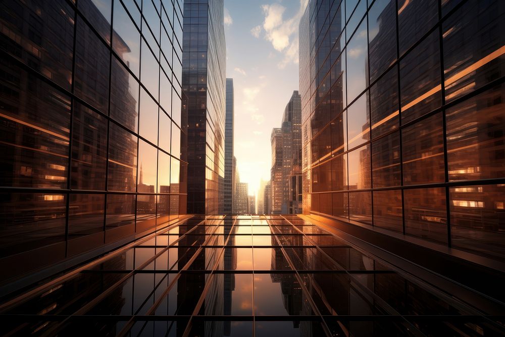 Office skyscarper twisting building city architecture. AI generated Image by rawpixel.