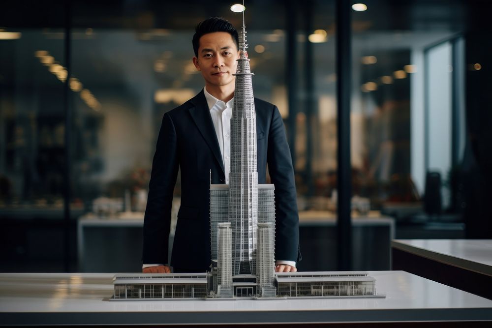 Asian Architect skyscraper standing adult. AI generated Image by rawpixel.