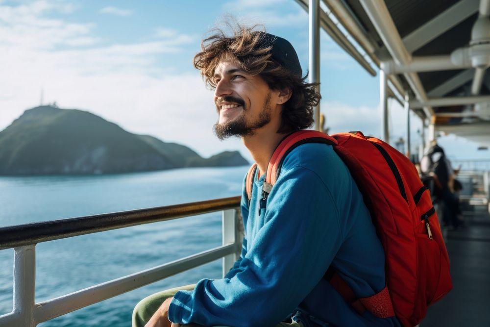 Latino man backpacker mountain travel adult. AI generated Image by rawpixel.