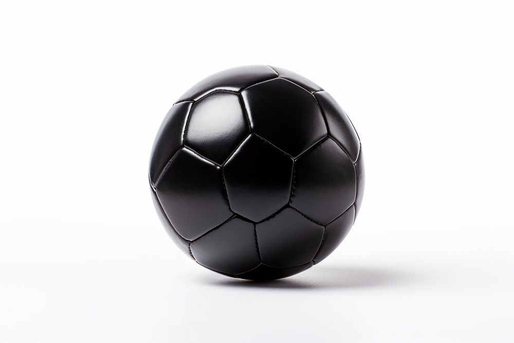Balck scoccer ball football sports white background. AI generated Image by rawpixel.