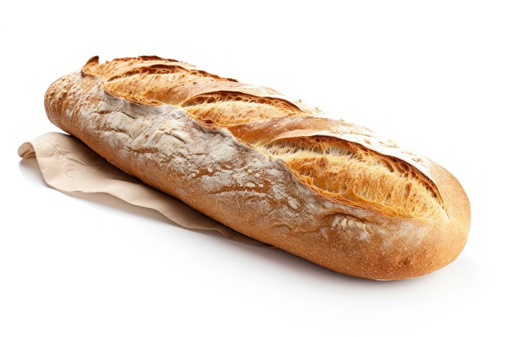 Bread baguette food white background. AI generated Image by rawpixel.