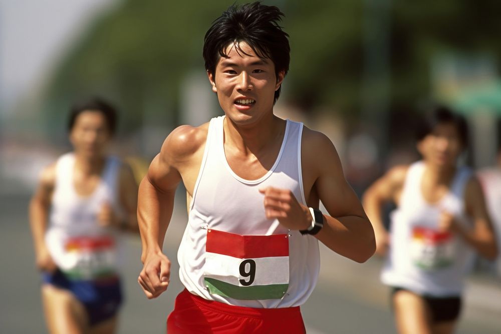 Korean athlete running sports determination. AI generated Image by rawpixel.