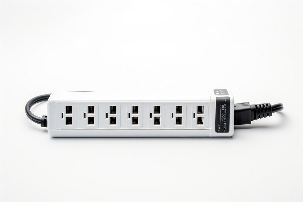 Mini power strip white background electricity electronics. AI generated Image by rawpixel.