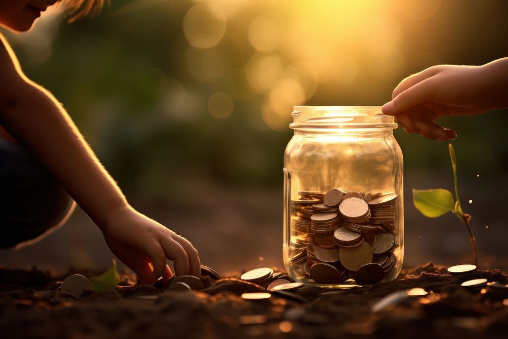 Coins jar savings investment. AI generated Image by rawpixel.