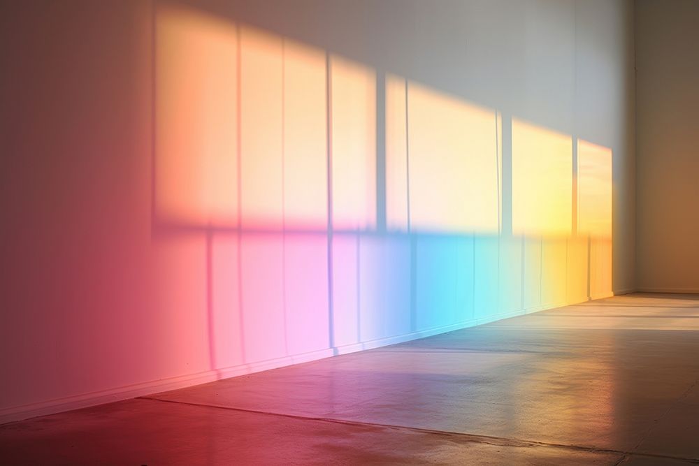 Rainbow light wall architecture flooring. AI generated Image by rawpixel.