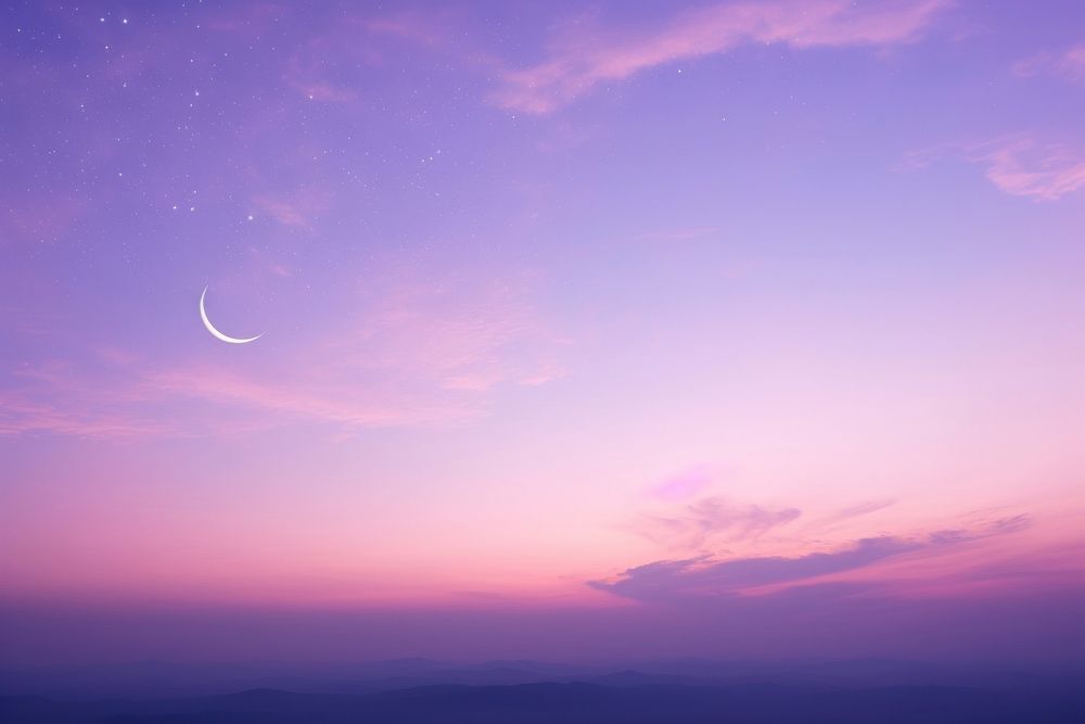 Skyscape purple moon astronomy. AI generated Image by rawpixel.