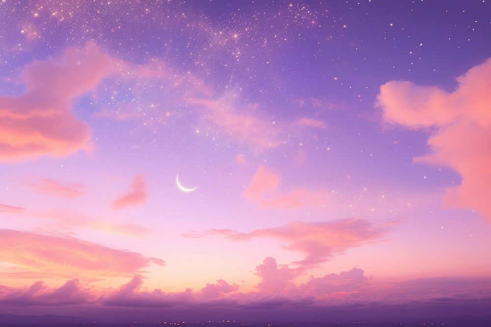 Skyscape purple moon landscape. AI generated Image by rawpixel.