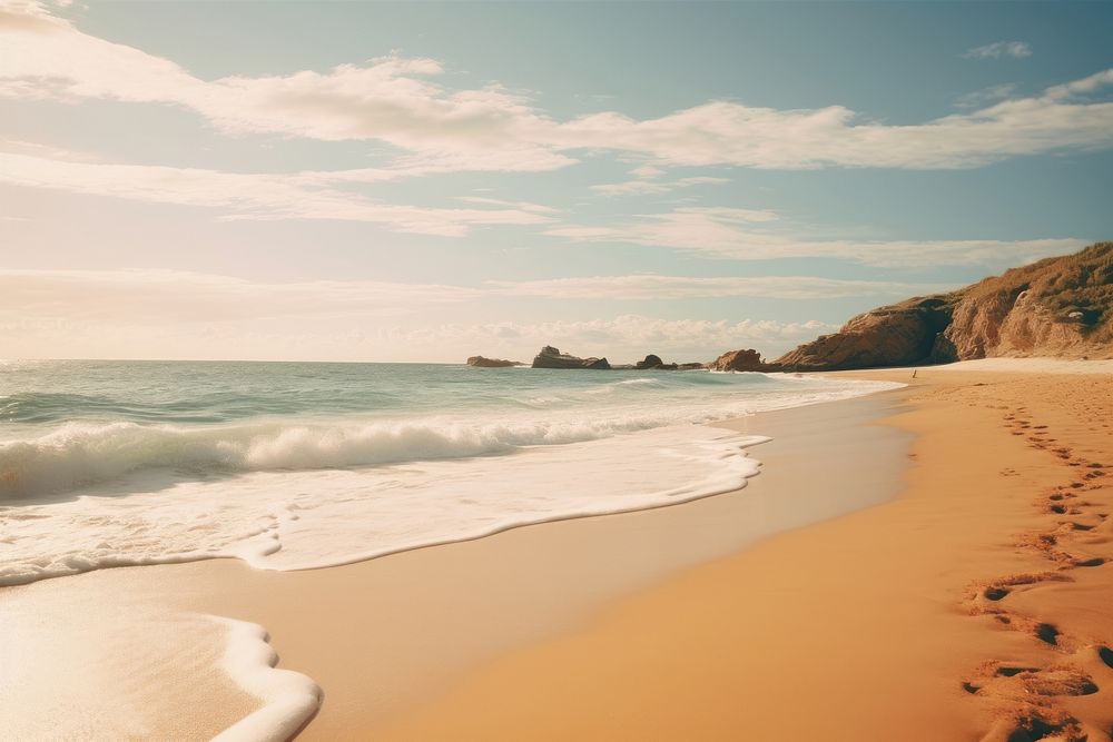 Australia Beach beach outdoors horizon. AI generated Image by rawpixel.