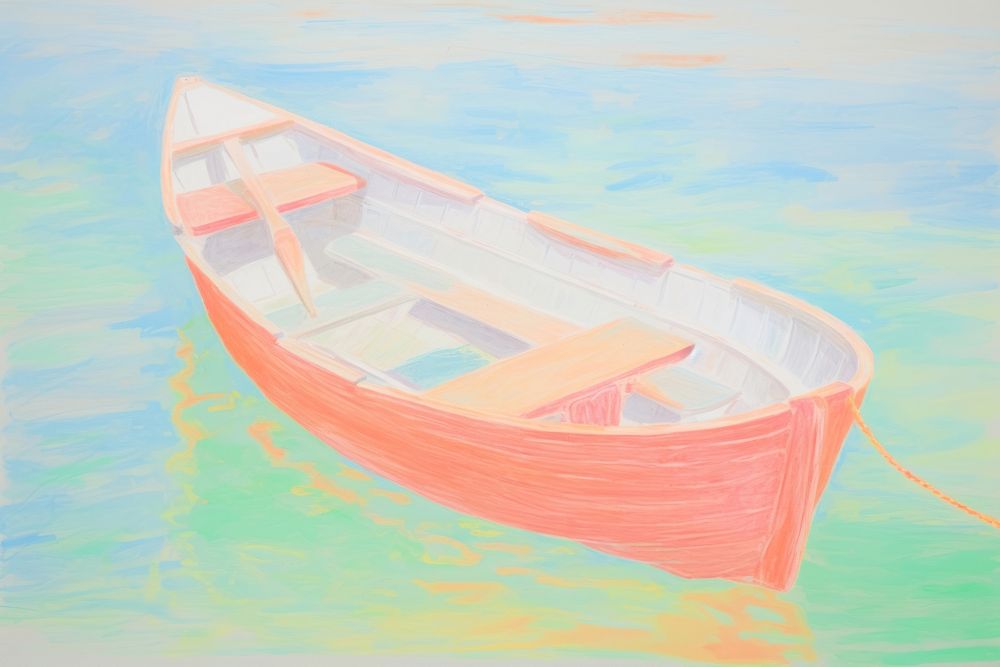 A boat in the sea watercraft painting vehicle. AI generated Image by rawpixel.