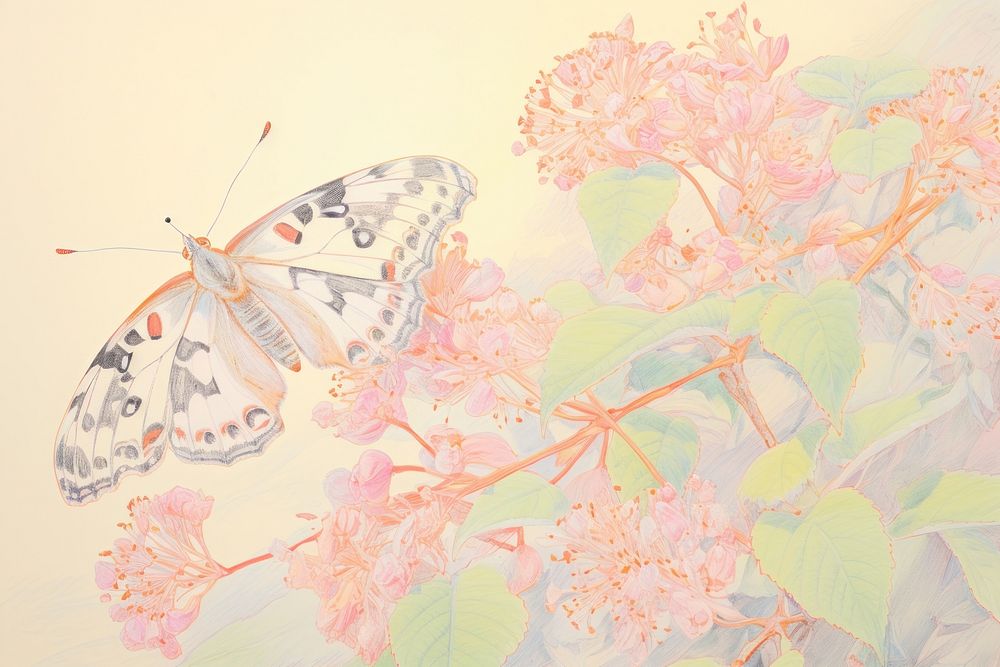 Butterfly in spring season pattern animal flower. AI generated Image by rawpixel.