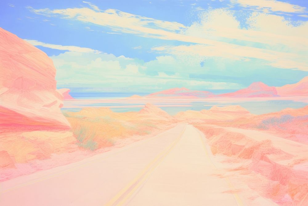 Highway road backgrounds landscape outdoors. AI generated Image by rawpixel.