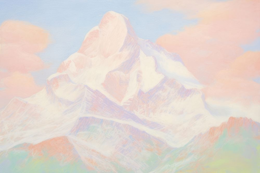 Mountain view backgrounds painting drawing. AI generated Image by rawpixel.
