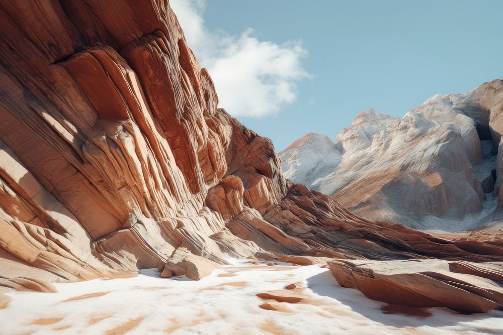 Layers of mountain nature outdoors canyon. AI generated Image by rawpixel.
