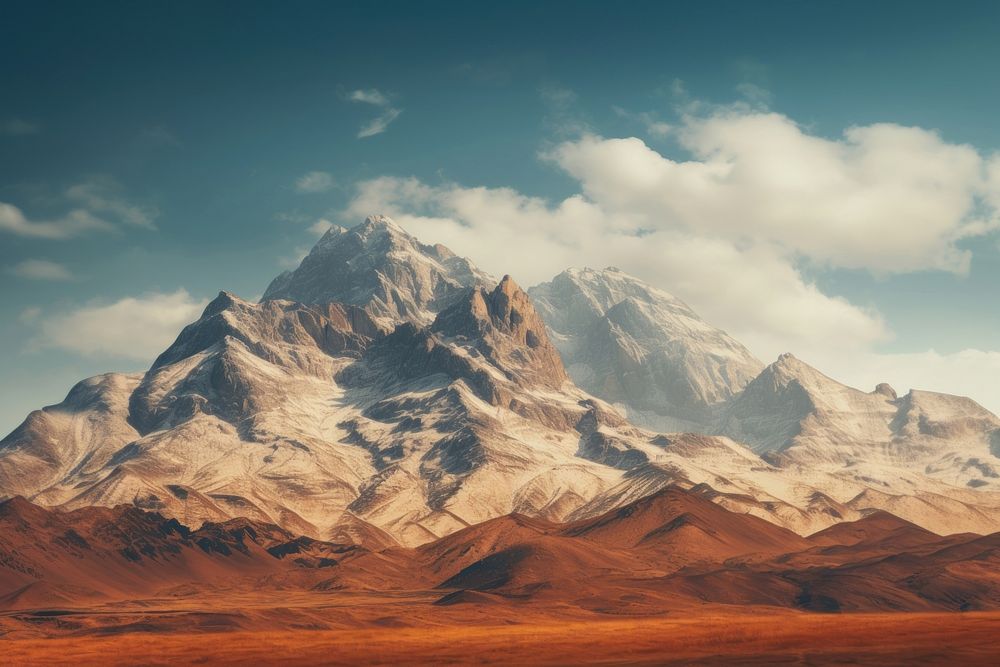 Layers of mountains nature landscape outdoors. AI generated Image by rawpixel.