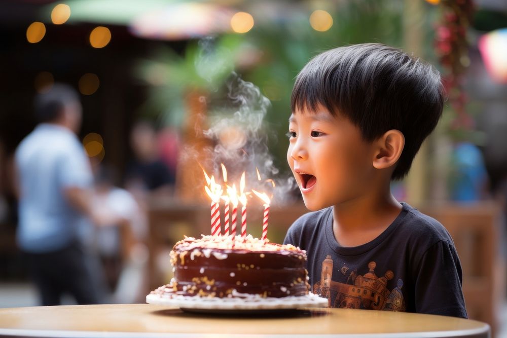 Thai kid cake birthday dessert. AI generated Image by rawpixel.