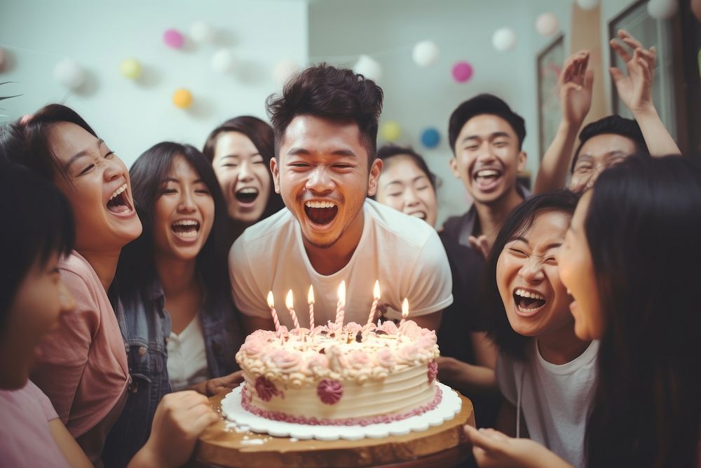 Thai people cake celebrating birthday. AI generated Image by rawpixel.