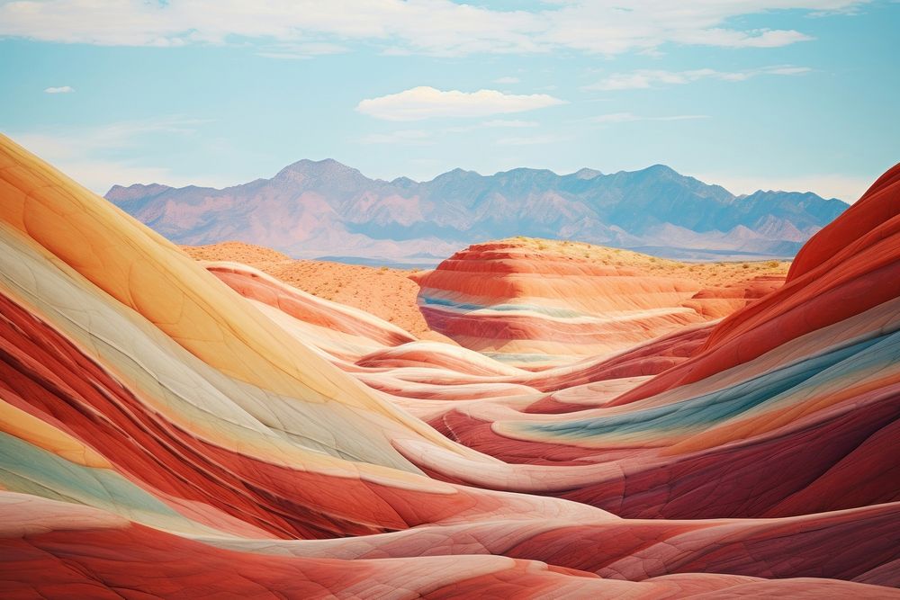 Wavy desert valley nature landscape mountain. AI generated Image by rawpixel.