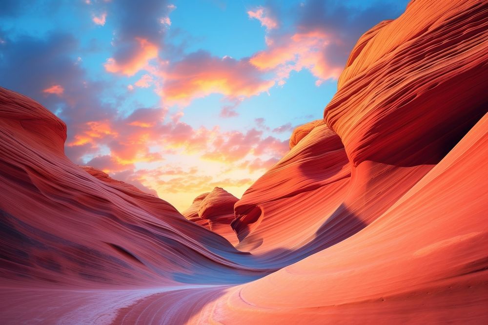 Wavy desert valley nature outdoors tranquility. AI generated Image by rawpixel.