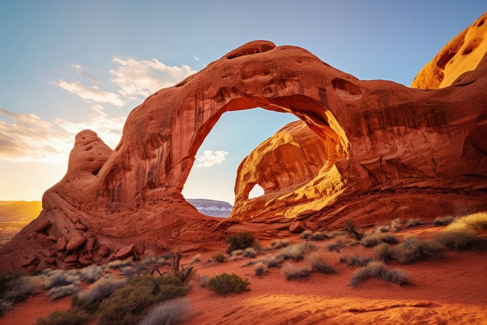 Nature desert arch landscape. AI generated Image by rawpixel.