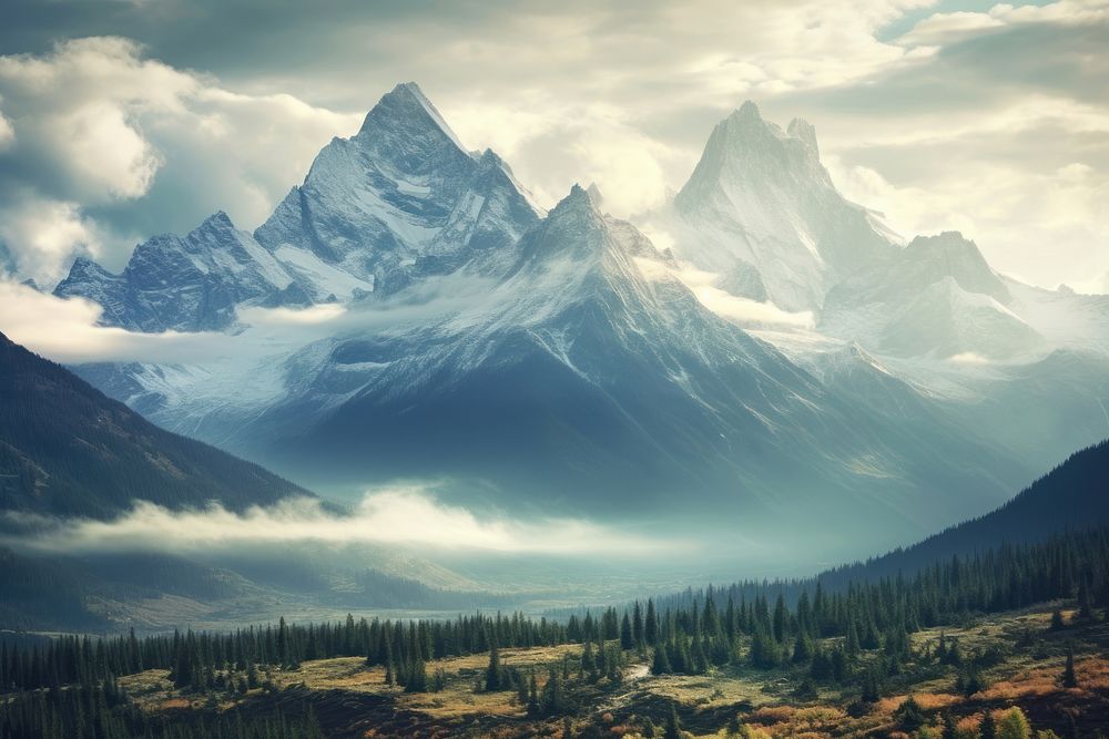 North american mountain range nature wilderness landscape. AI generated Image by rawpixel.