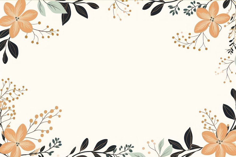 Simple flower and leaves doodle backgrounds pattern graphics. AI generated Image by rawpixel.