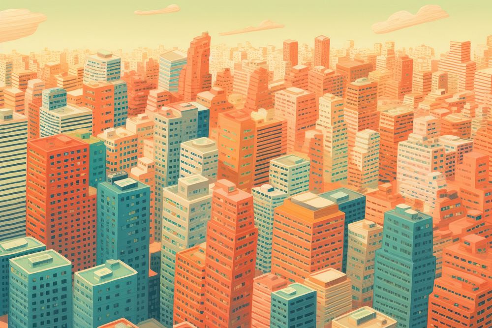 Big city at noon architecture backgrounds metropolis. AI generated Image by rawpixel.