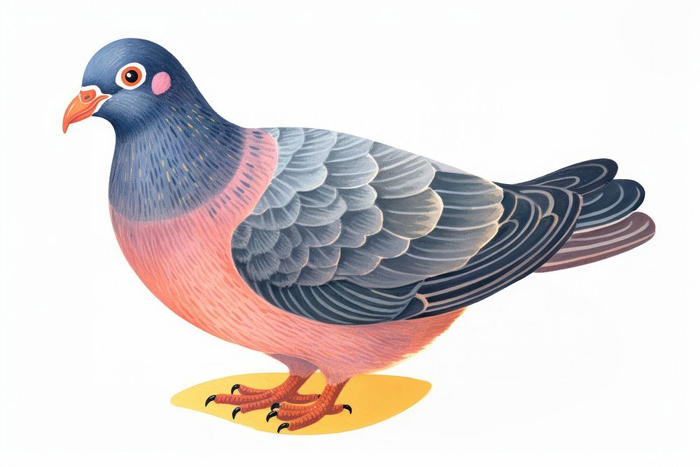 Cute pigeon drawing animal bird. AI generated Image by rawpixel.
