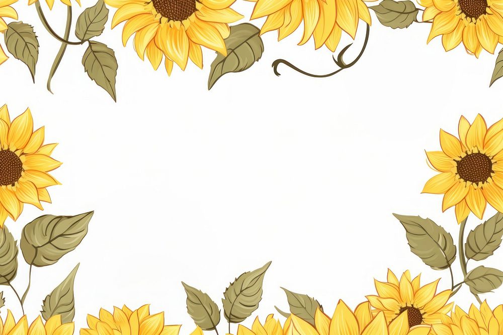 Sunflower with leaf backgrounds pattern plant. AI generated Image by rawpixel.