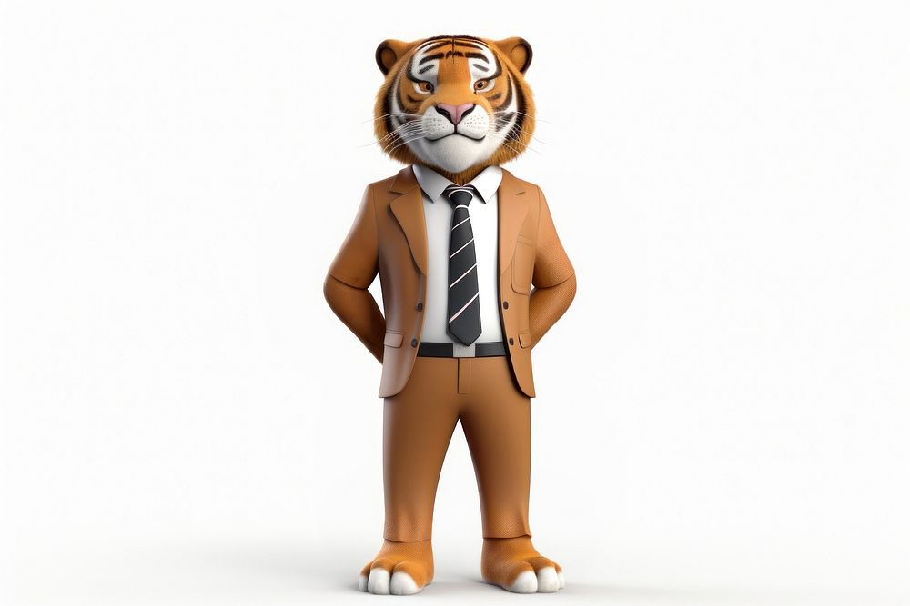 Tiger adult human white background. AI generated Image by rawpixel.