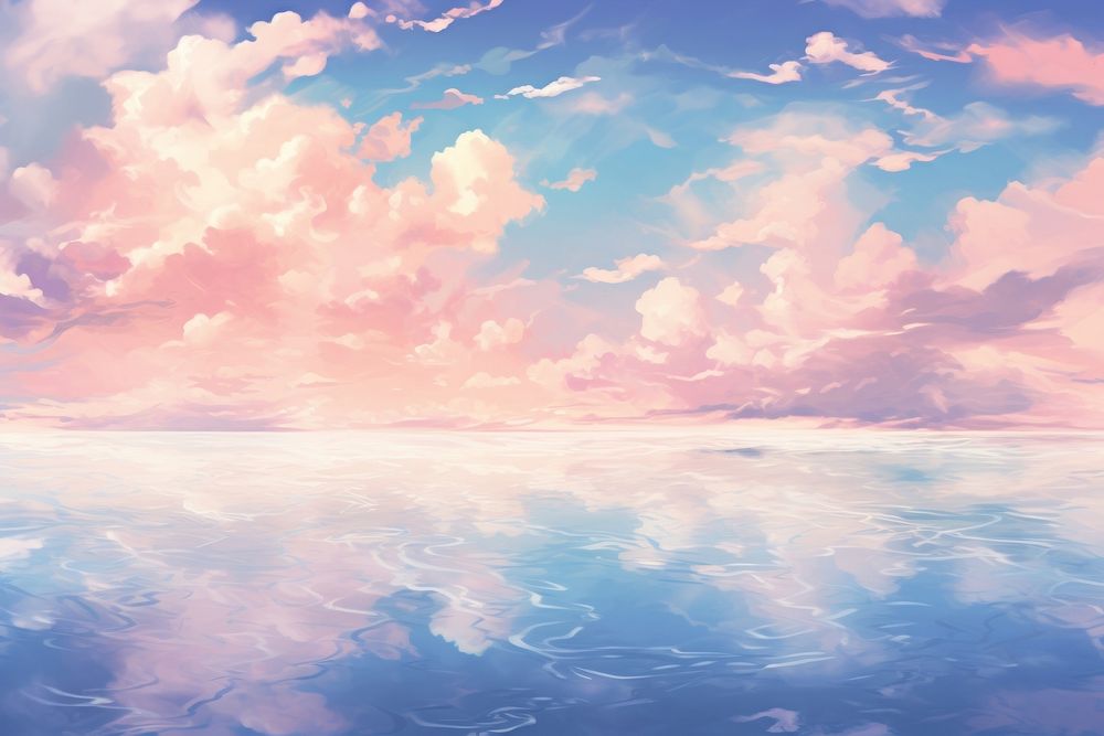 Pastel cloudy landscape outdoors horizon. AI generated Image by rawpixel.