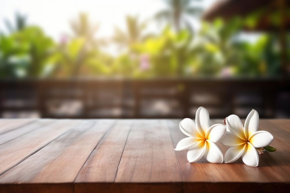 Table architecture frangipani outdoors. AI generated Image by rawpixel.