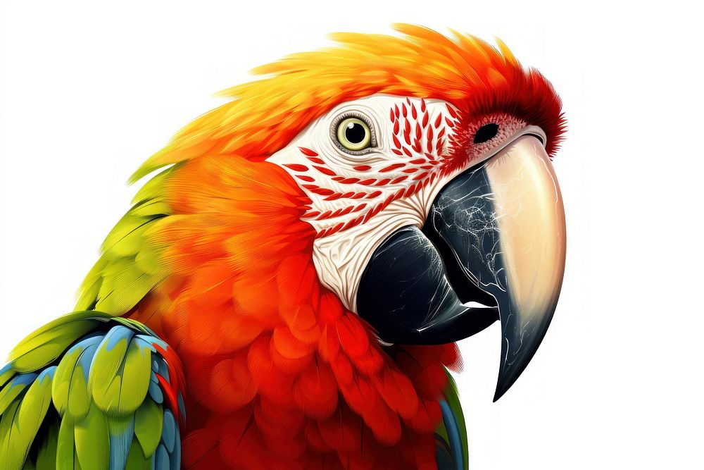 Parrot head closeup animal beak bird. AI generated Image by rawpixel.
