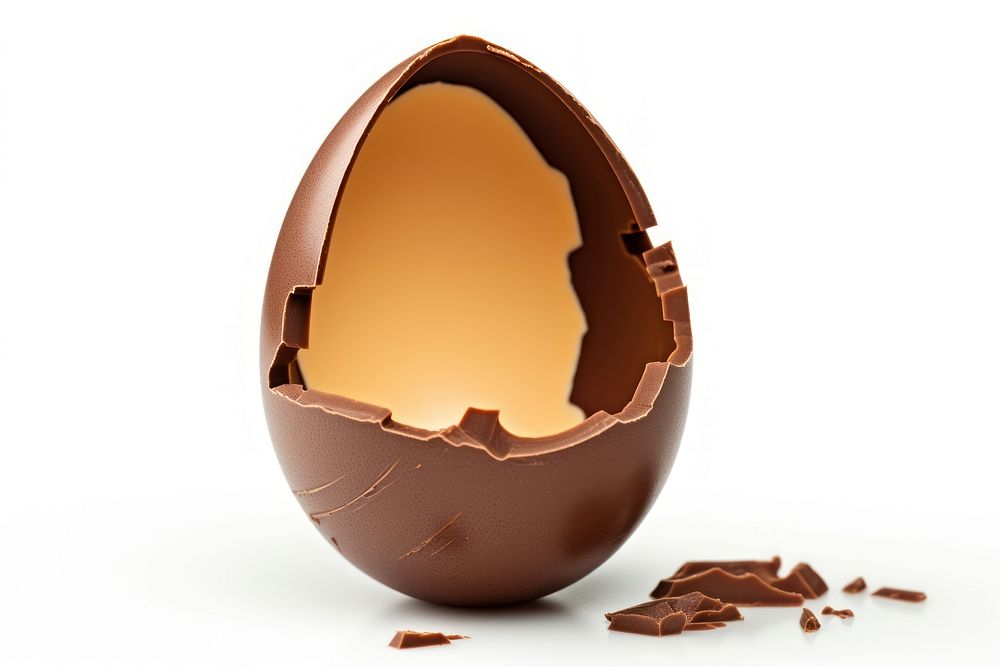 Chocolate egg cracked food eggshell. AI generated Image by rawpixel.