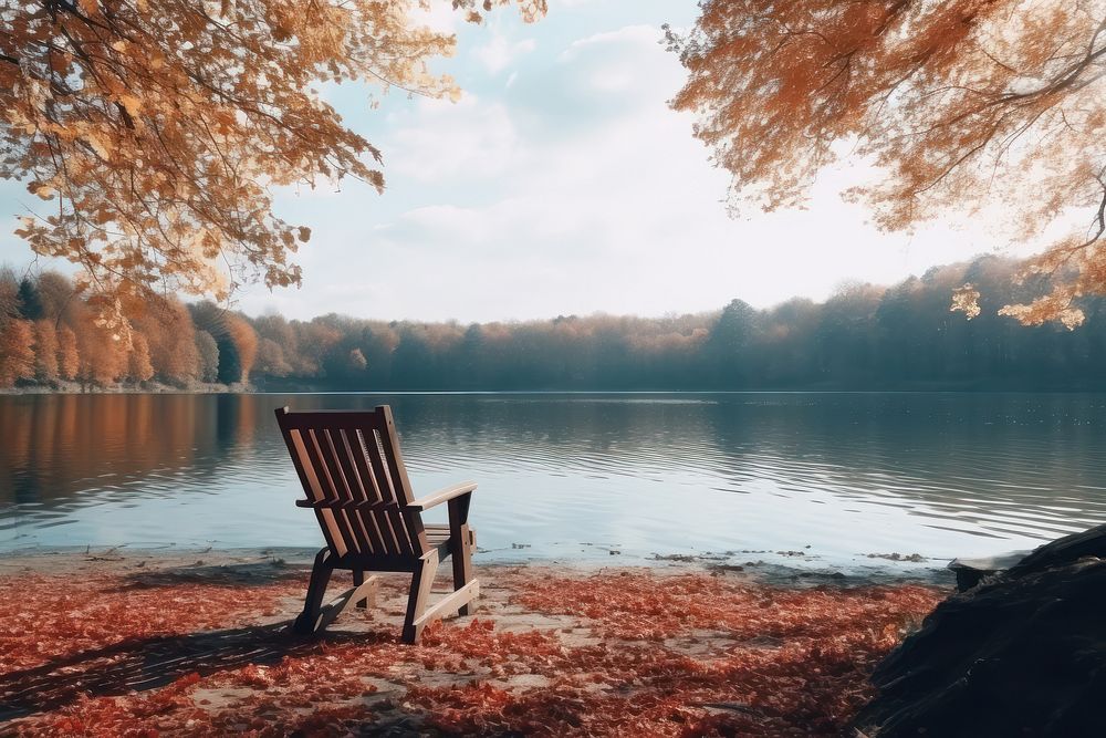 Autumn chair furniture outdoors. AI generated Image by rawpixel.