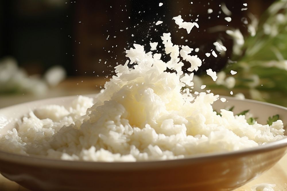 Pouring rice food freshness produce. AI generated Image by rawpixel.
