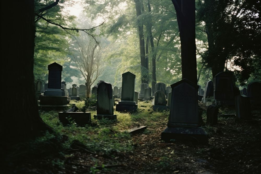 Semetary park tombstone cemetery outdoors. AI generated Image by rawpixel.