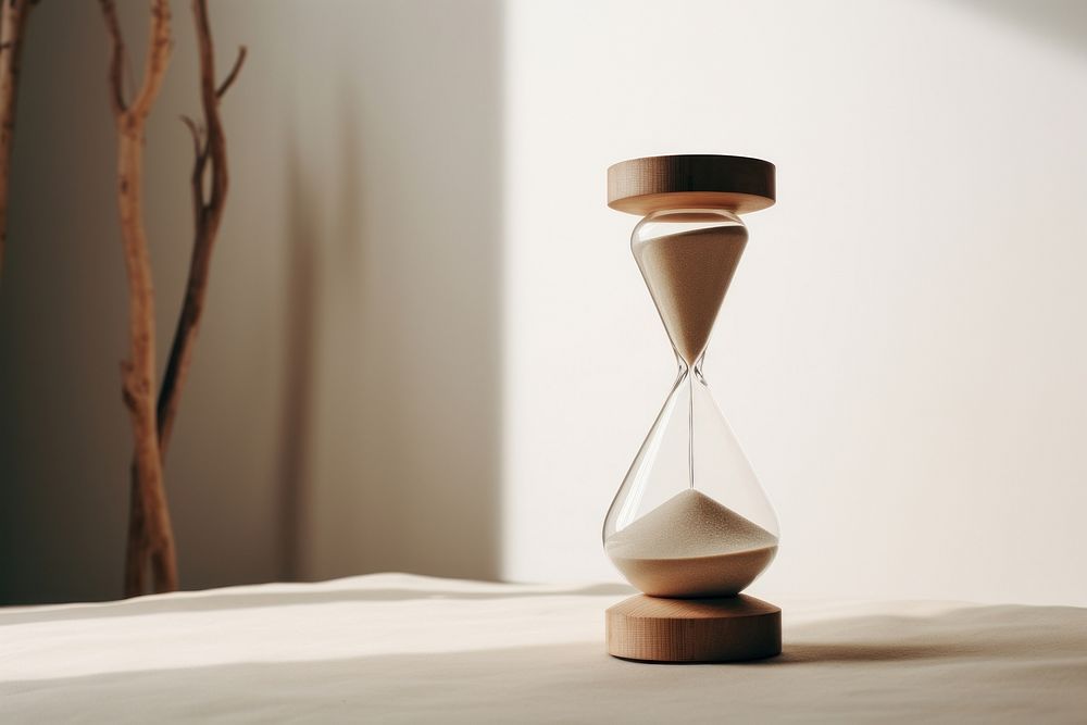 Hourglass furniture deadline lighting. AI generated Image by rawpixel.