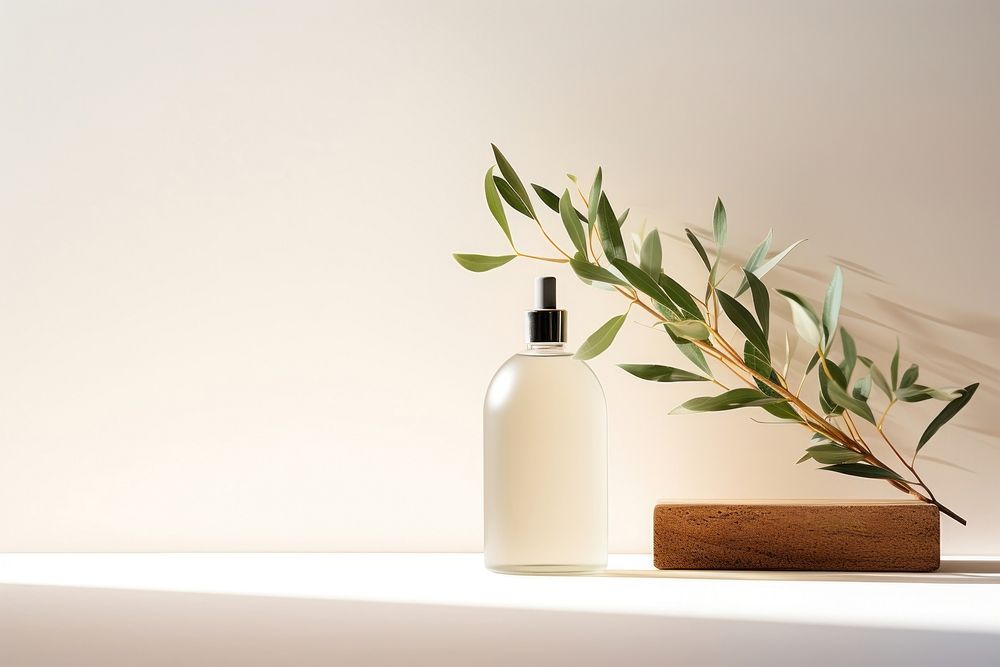 Cosmetics perfume bottle plant. AI generated Image by rawpixel.
