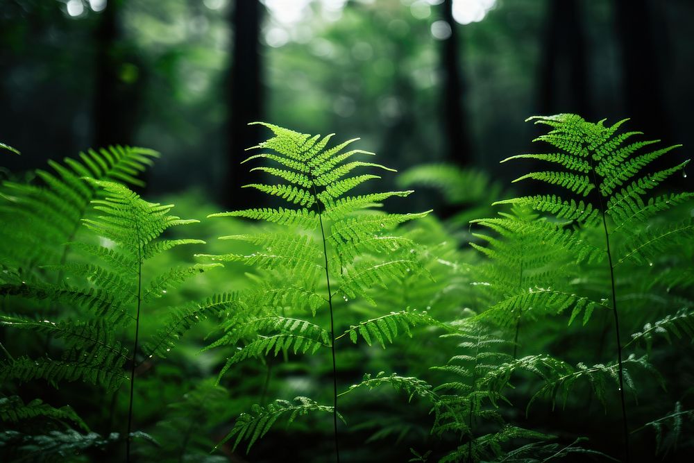 Forest fern vegetation outdoors. AI generated Image by rawpixel.