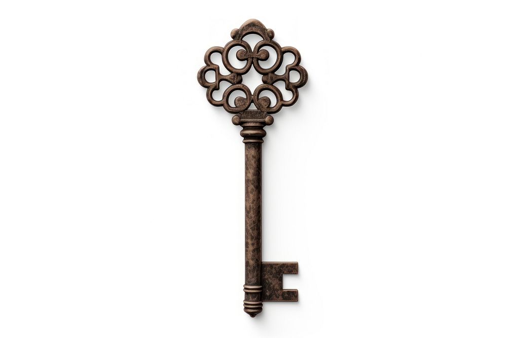 Vintage house key classic white background architecture protection. AI generated Image by rawpixel.
