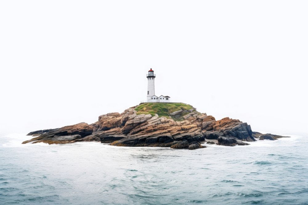 Sea lighthouse outdoors nature. AI generated Image by rawpixel.