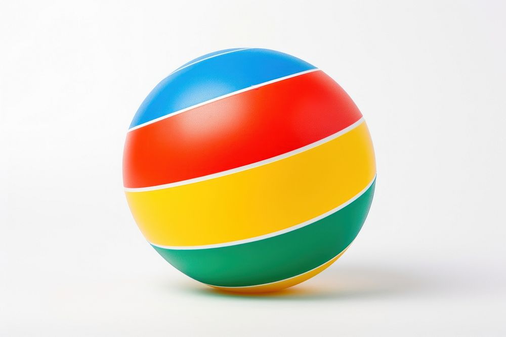 Beach ball sphere white background refraction. AI generated Image by rawpixel.