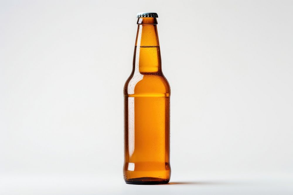 Beer drink bottle lager white background. AI generated Image by rawpixel.