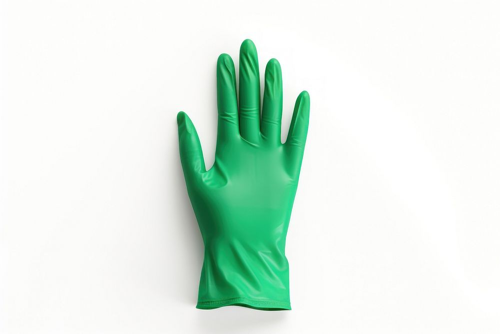 Photo isolated green medical glove white background clothing. AI generated Image by rawpixel.